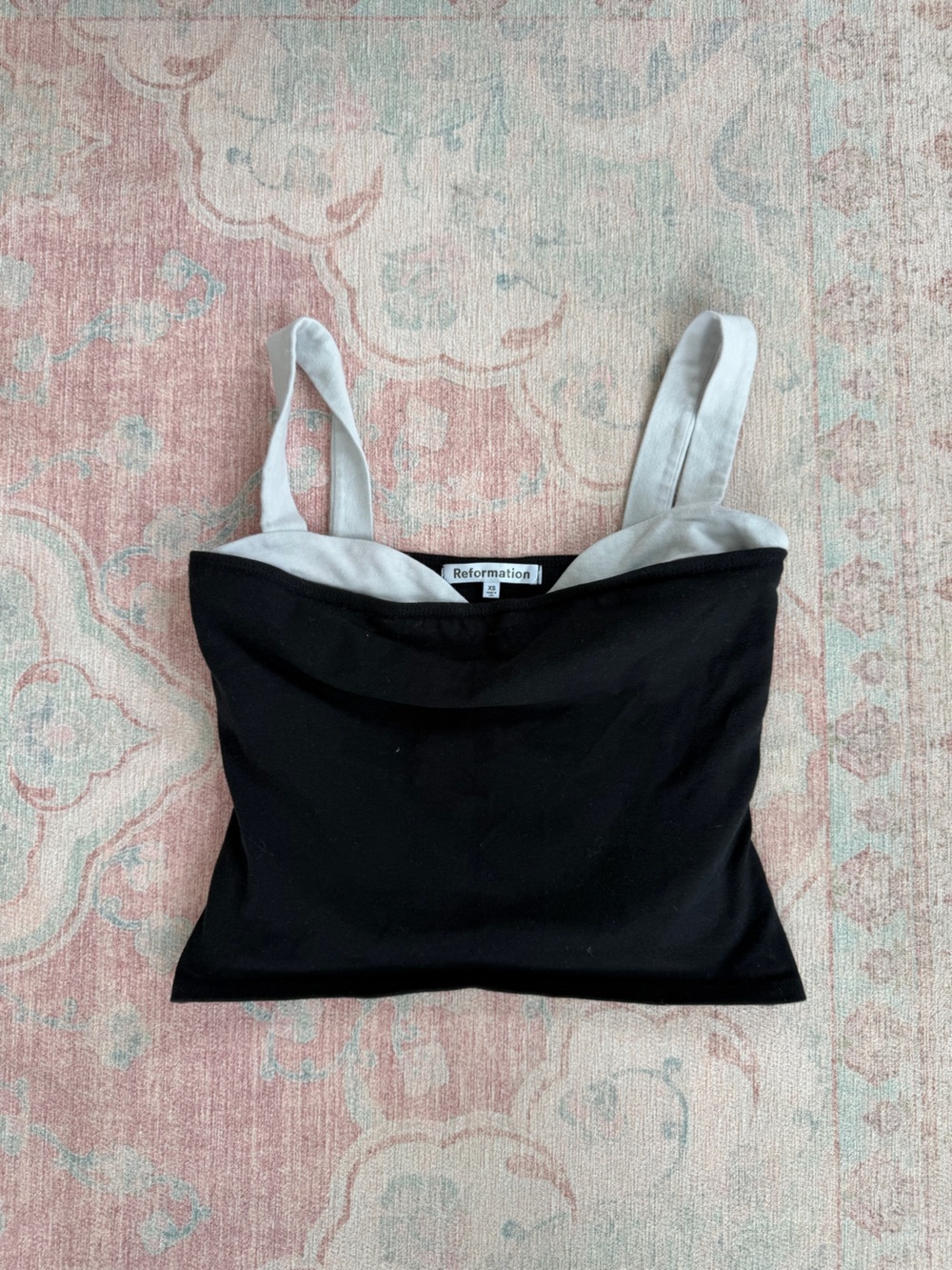 Reformation Black and White Two-Tone Tote